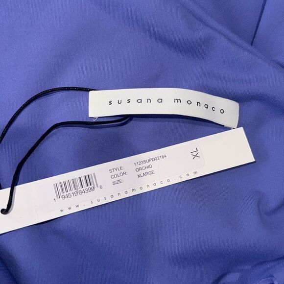 NWT Susana Monaco Pleated One Arm Dress Purple Orchid XL - Picture 12 of 14